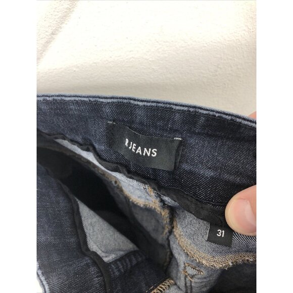 R Jeans Reitmans 31 Woman Dark Wash Blue Jean Straight Leg Mid Rise Pull Up - Picture 5 of 6